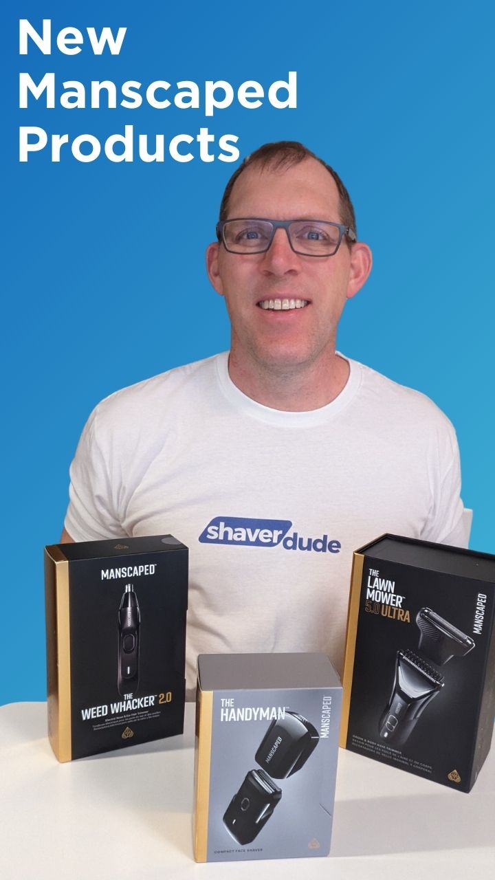 Ryan with some new Manscaped products in boxes