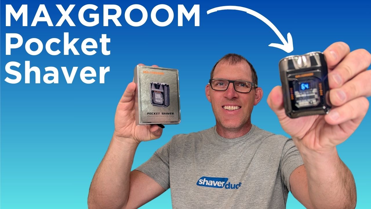 Ryan holding the MAXGROOM pocket Shaver