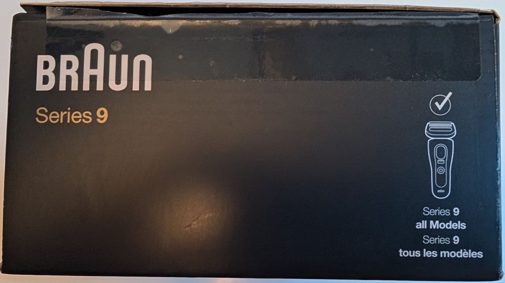 Top of the box of the Braun PowerCase