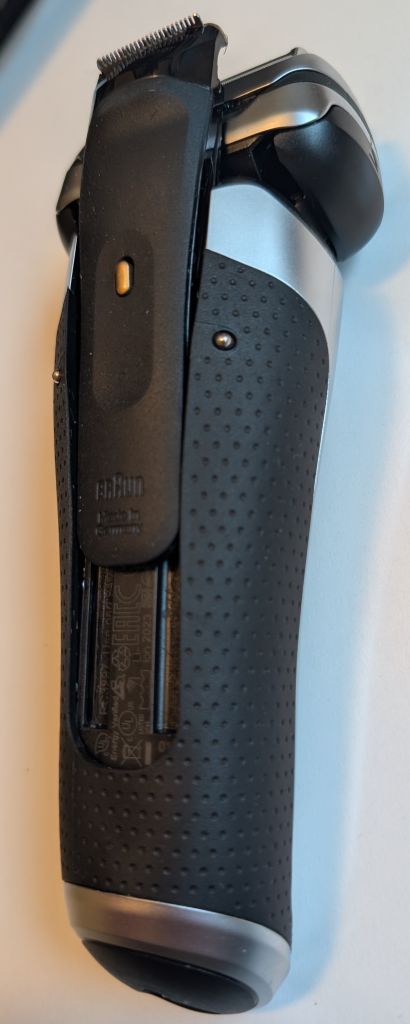 Back view of the Series 9 Pro+ with the Pro Trimmer up