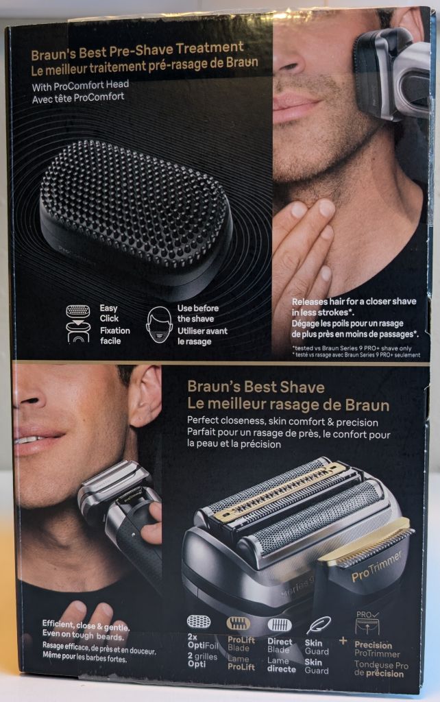 Back of the Box of the Braun Series 9 Pro+