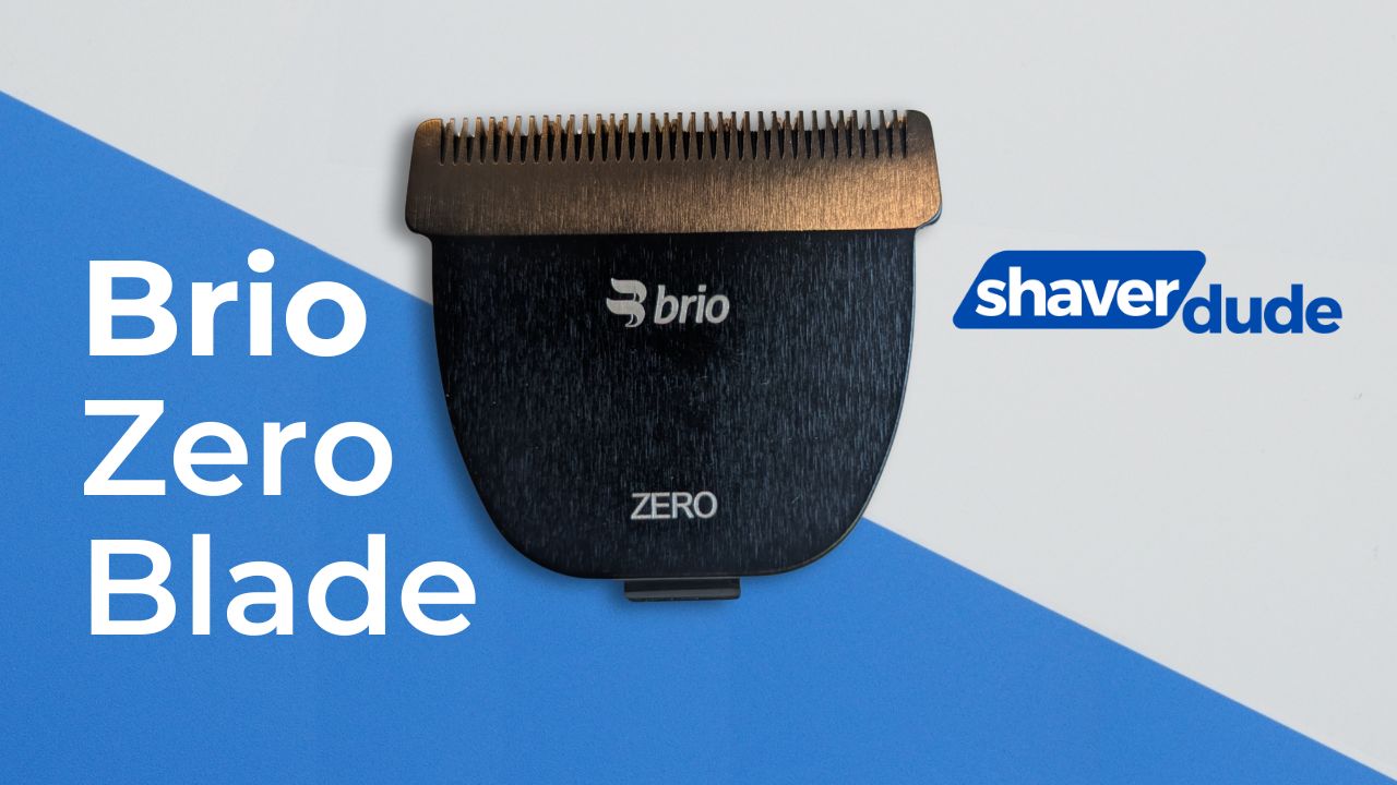 Brio Zero Blade next to the Shaver Dude Logo