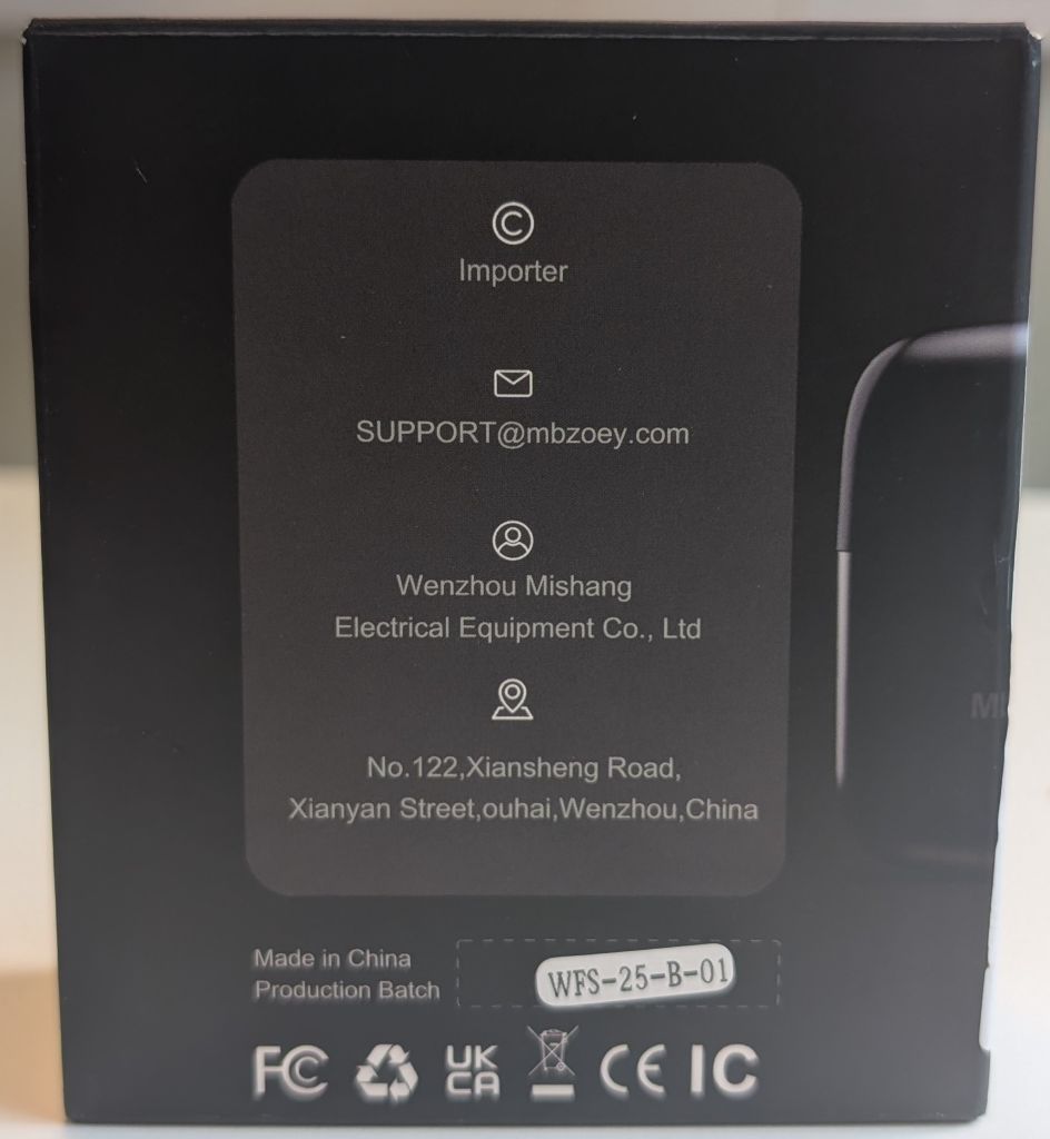 back of the box of the mbzoey shaver